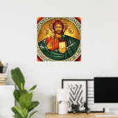 Jesus Christus Hristos Pantocrator Poster (Thuiskantoor)