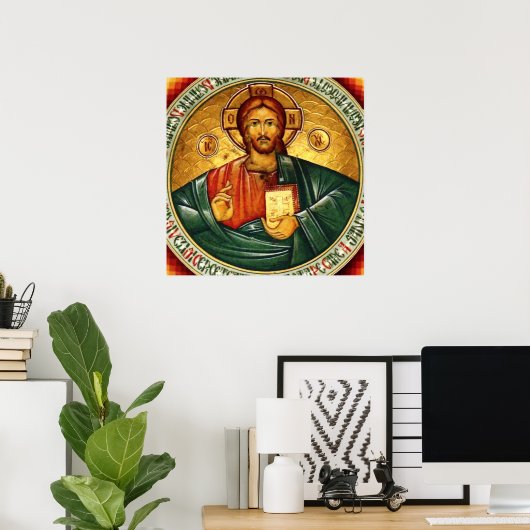 Jesus Christus Hristos Pantocrator Poster (Thuiskantoor)