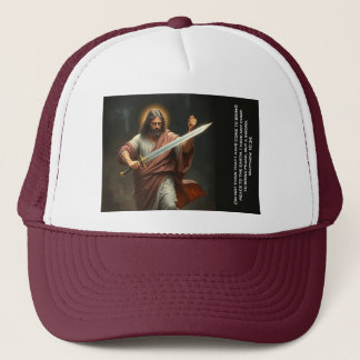 Jesus Christus Keert Terug met een Zwaard Trucker  Pet