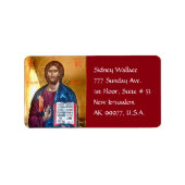 Jesus Christus Pantocrator Schilderij Etiket (Voorkant)