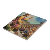 Jesus Christus Preek op de Berg, Oude Religie Tegeltje (Zijkant)
