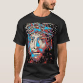 Jesus Christus Thorn Crown Abstracte Christelijke  T-shirt (Voorkant)