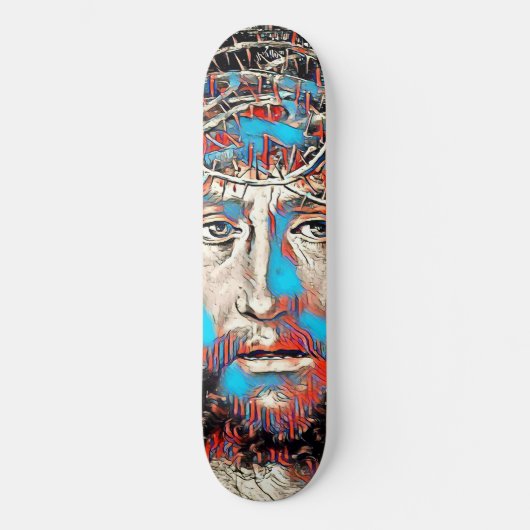 Jesus Christus Thorn Crown Passion Abstracte kunst Persoonlijk Skateboard (Voorkant)