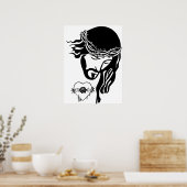 Jesus Christus Thorns Bleeding Heart Art Poster (Keuken)