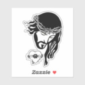 Jesus Christus Thorns Bleeding Heart Art Sticker (Vel)