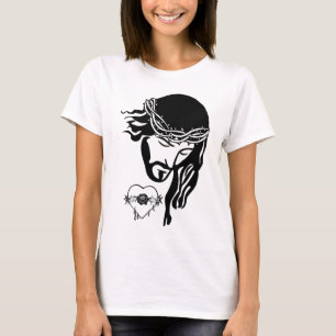 Jesus Christus Thorns Bleeding Heart Art T-shirt