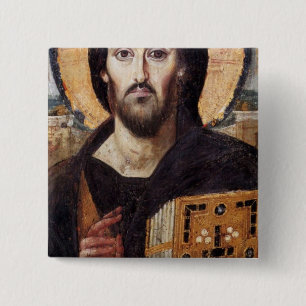Jesus-Christus Vierkante Button 5,1 Cm