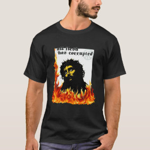 Jesus Christus Vuur Metalhead TxRxP Oorsprondelijk T-shirt