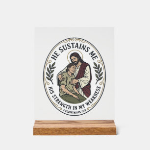 Jesus Chronische Ziekte Aanmoediging T-Shirt Inspi Acryl Bord