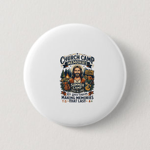 Jesus Church Kamp VBS Nostalgie T-shirt Op geloof  Ronde Button 5,7 Cm