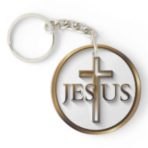 Jesus Circle Sleutelhanger – Dubbelzijdig AI-ontwe
