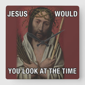 Jesus Clock Vierkante Klok