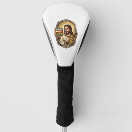 Jesus Cloud Storage Volledige Waarschuwing Paywall Golfheadcover (Voorkant)