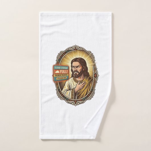Jesus Cloud Storage Volledige Waarschuwing Paywall Handdoek (Handdoek)