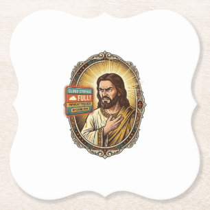 Jesus Cloud Storage Volledige Waarschuwing Paywall Kartonnen Onderzetters