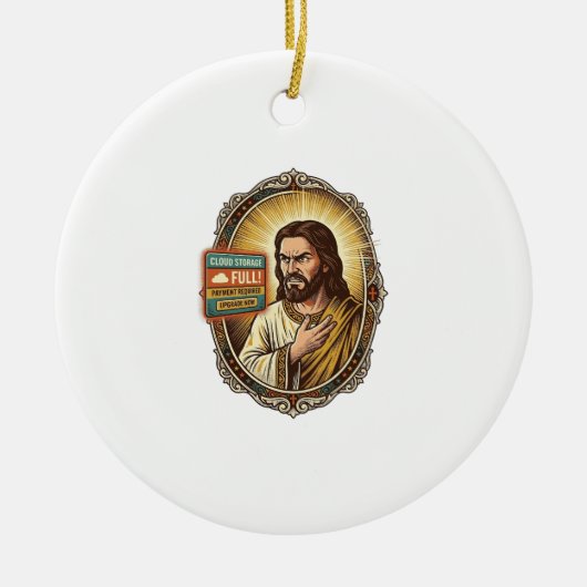 Jesus Cloud Storage Volledige Waarschuwing Paywall Keramisch Ornament (Voorkant)