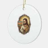Jesus Cloud Storage Volledige Waarschuwing Paywall Keramisch Ornament (Links)