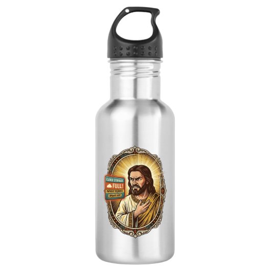 Jesus Cloud Storage Volledige Waarschuwing Paywall Waterfles (Voorkant)