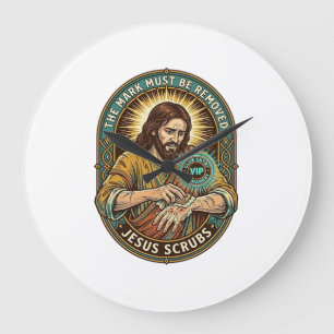 Jesus Club Handstempel Zal Niet Afwassen Ochtend H Grote Klok