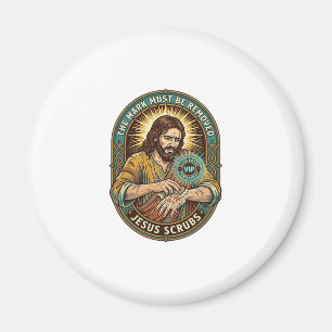 Jesus Club Handstempel Zal Niet Afwassen Ochtend H Magneet
