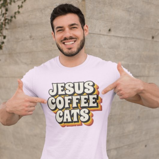 JESUS COFFEE CATS CHRISTELIJKE T-SHIRTS