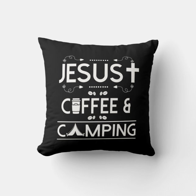 Jesus Coffee en Camping Kussen (Voorkant)