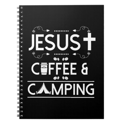 Jesus Coffee en Camping Notitieboek (Voorkant)