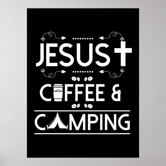 Jesus Coffee en Camping Poster (Voorkant)