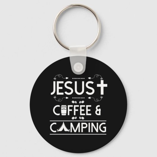 Jesus Coffee en Camping Sleutelhanger (Voorkant)