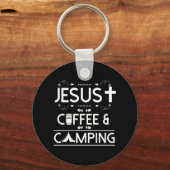 Jesus Coffee en Camping Sleutelhanger (Voorkant)