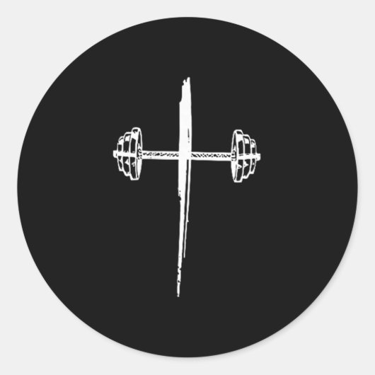 Jesus Coffee Gym Repeat, Gym Coffee Jesus - Front  Ronde Sticker (Voorkant)