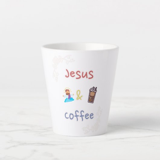 Jesus + Coffee Latte Mok (Voorkant)