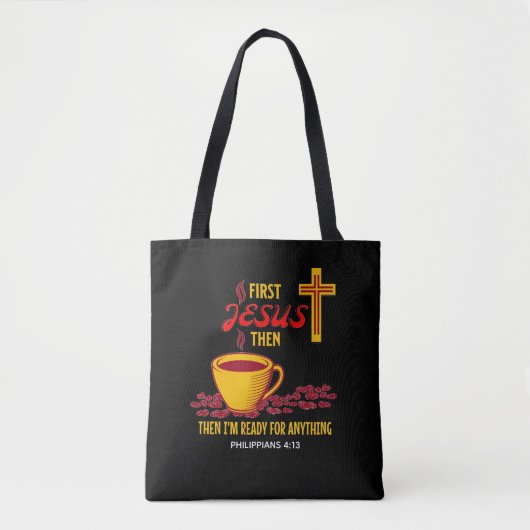 Jesus Coffee Lover Tote Bag (Voorkant)