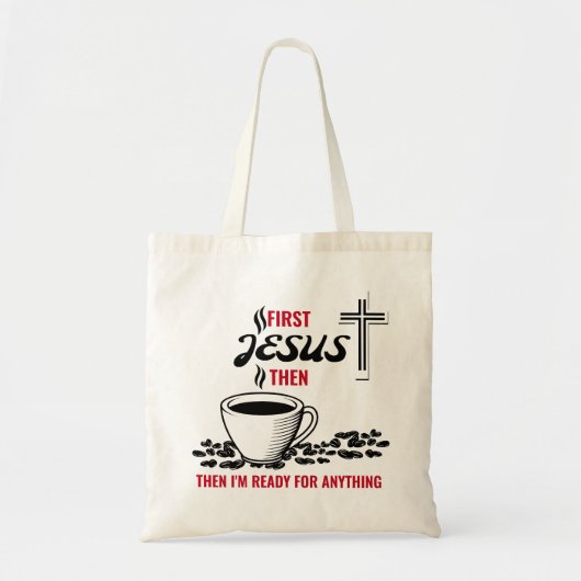 Jesus Coffee Lover Tote Bag (Voorkant)