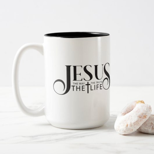 Jesus Coffee Mug Tweekleurige Koffiemok (Met donut)