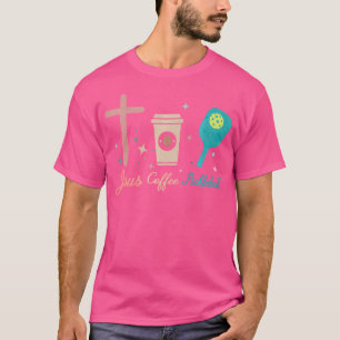Jesus Coffee Pickleball Christelijk Funny Pickleba T-shirt