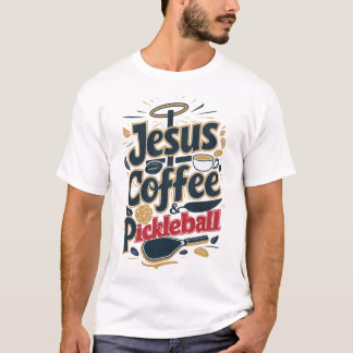 Jesus, Coffee & Pickleball – Geloof & plezier Comb T-shirt