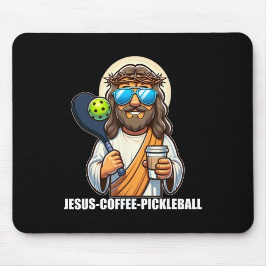 Jesus Coffee Picklenall Grappig Christelijk Pickle Muismat (Voorkant)