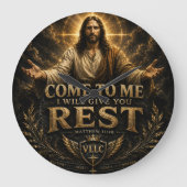 Jesus Come to Me Christian Gold Sacred Art Grote Klok (Voorkant)