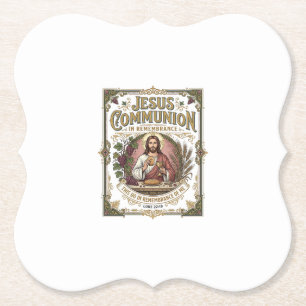 Jesus Communie Jezus Communie Christelijk Geloof V Kartonnen Onderzetters