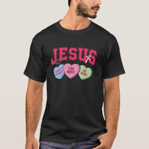 Jesus Conversation Hearts Snoep Christelijk Valent T-shirt