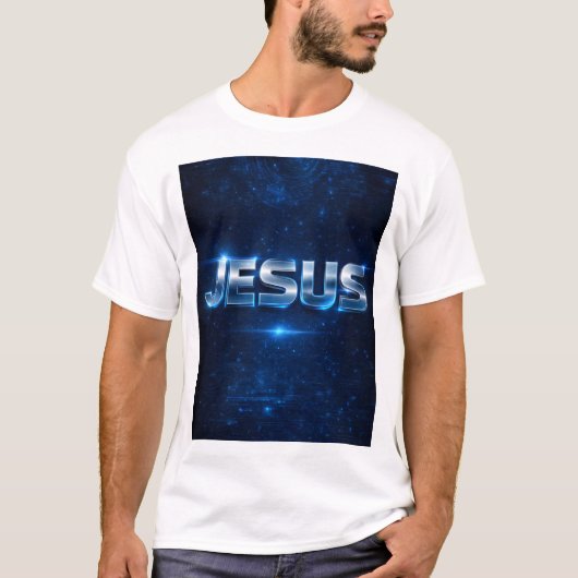 JESUS – Cosmic Metallic Glow T-Shirt (Voorkant)