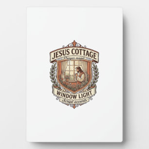 Jesus Cottage Raam Licht Jesus Cottage Raam Licht Fotoplaat