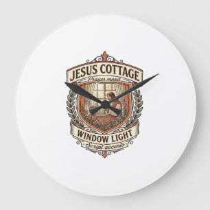 Jesus Cottage Raam Licht Jesus Cottage Raam Licht Grote Klok