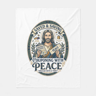 Jesus Coupon Dure Korting T-Shirt Op Het Geloof Ge Fleece Deken