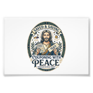 Jesus Coupon Thrift Frugal T-shirt Op geloof gebas Foto Afdruk