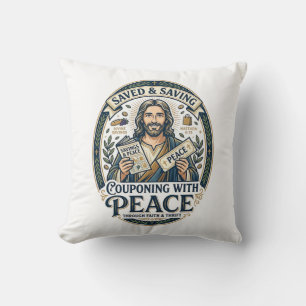 Jesus Coupon Thrift Frugal T-shirt op geloof gebas Kussen