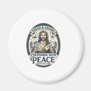 Jesus Coupon Thrift Frugal T-shirt op geloof gebas Magneet