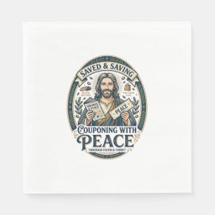 Jesus Coupon Thrift Frugal T-shirt op geloof gebas Servet