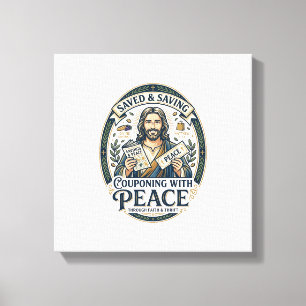 Jesus Coupon Woonwinkel Frugale T-shirt Op geloof  Canvas Afdruk